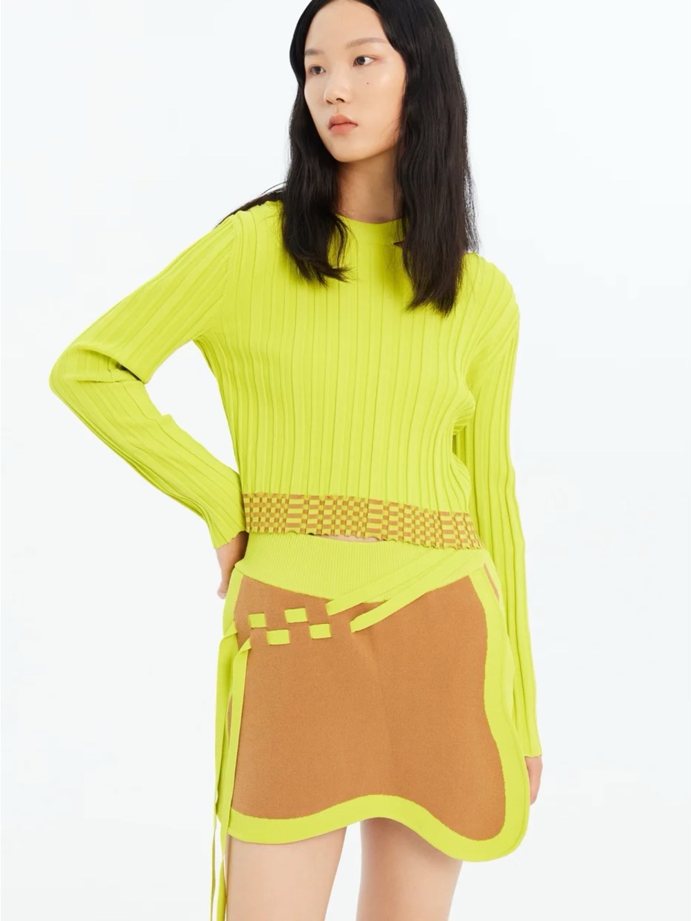 PH5 Alva Wavy Eco Skort with Neon Green Trim | Coppertone